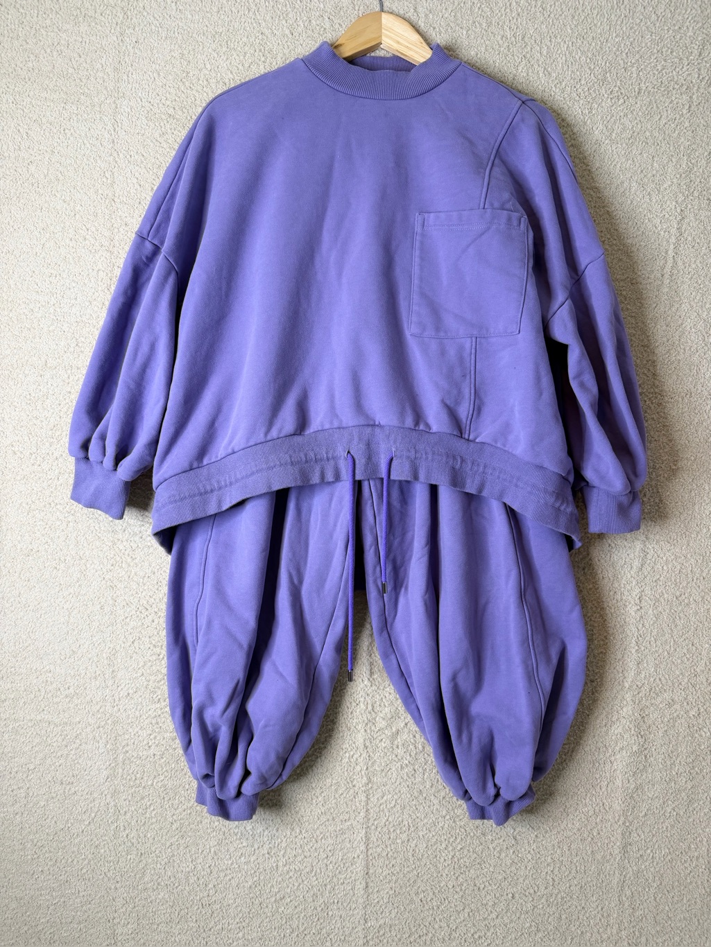 Lit Lavender Oversized Sweatshirt & Balloon Jogger Set Size M